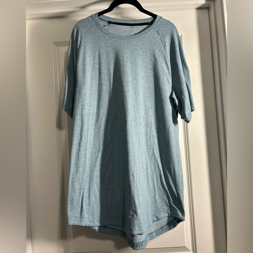 Lululemon Blue/Gray‎ Short Sleeve T-Shirt-NO RIPTAG-Measures to XL